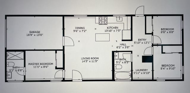 Floor plan for 3119 Minna Ave - lower duplex