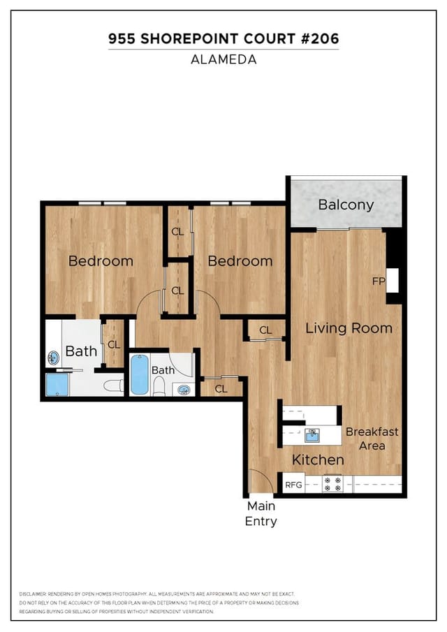Floor plan for 955 Shorepoint Court #206