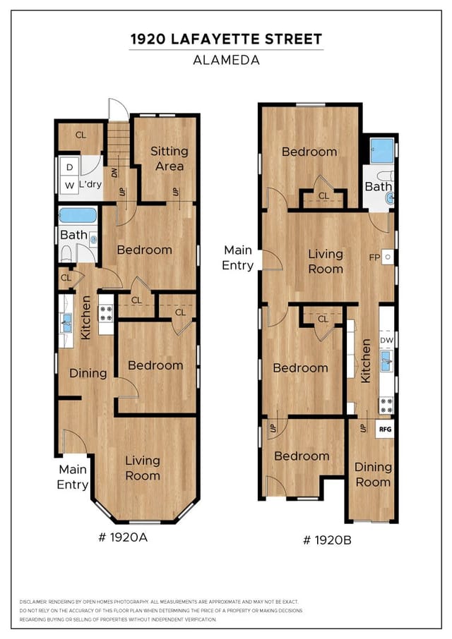 Floor plan for 1920-22 Lafayette Street