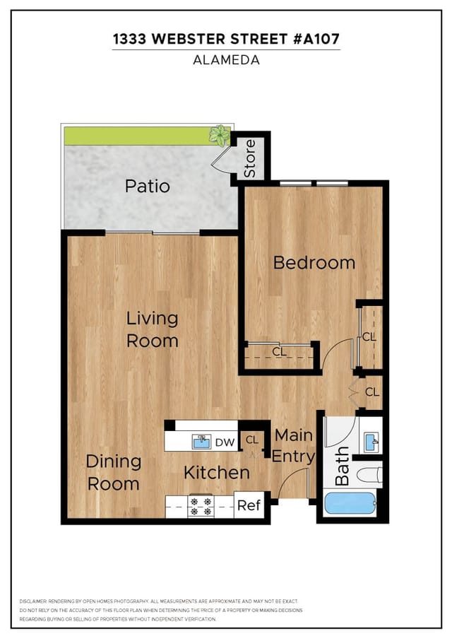 Floor plan for 1333 Webster A-107