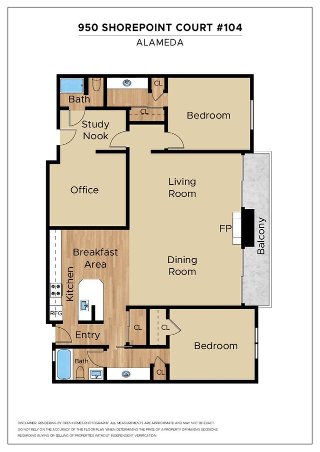 Floor plan for 950 Shorepoint Court #104