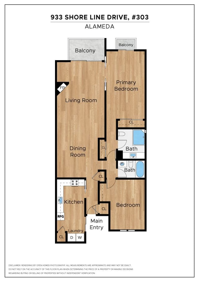 Floor plan for 933 Shoreline Drive #303