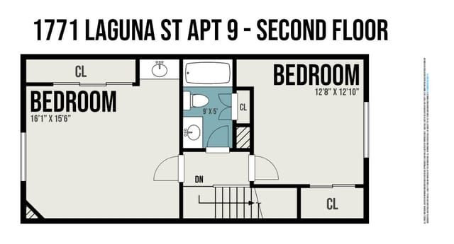 Floor plan for 1771 Laguna Street #9