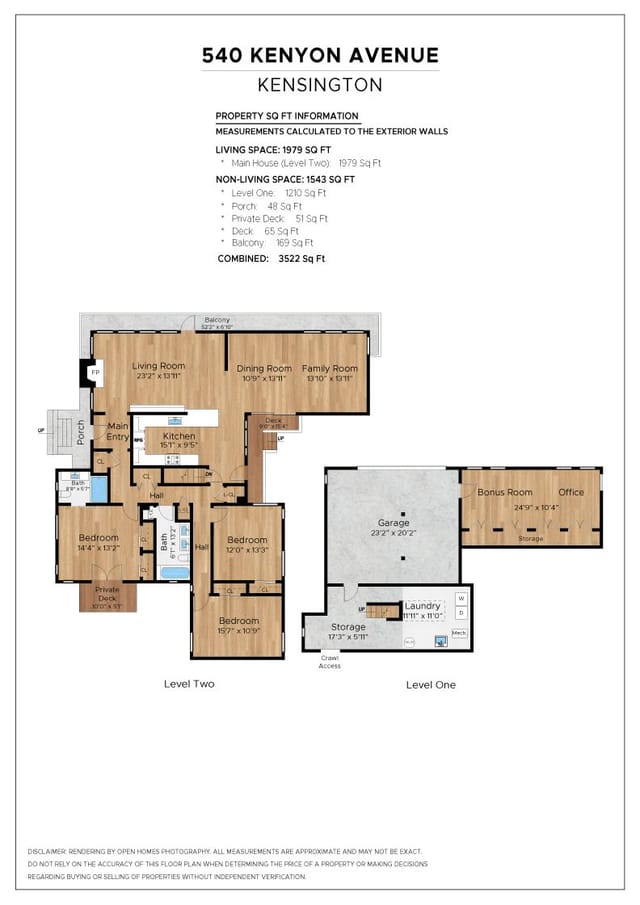 Floor plan for 540 Kenyon Avenue
