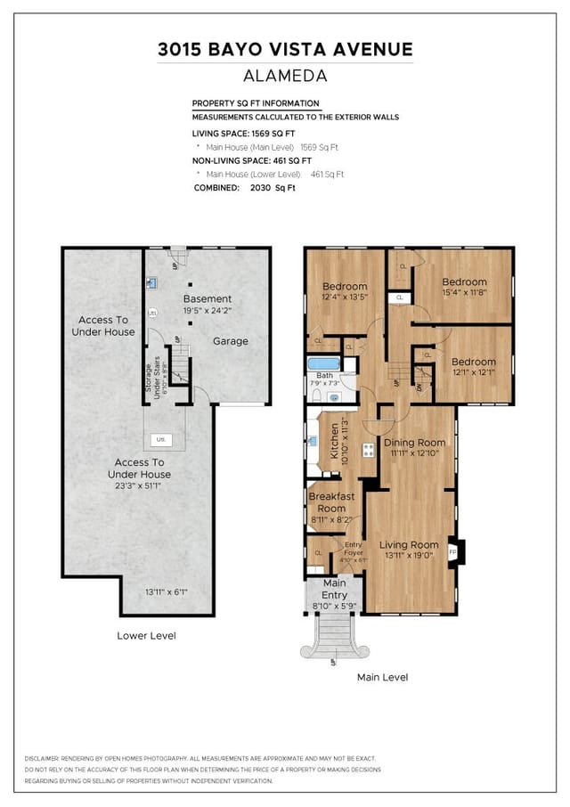 Floor plan for 3015 Bayo Vista Avenue