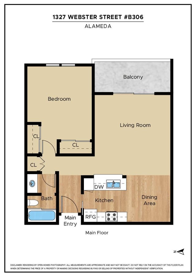 Floor plan for 1327 Webster Street B306