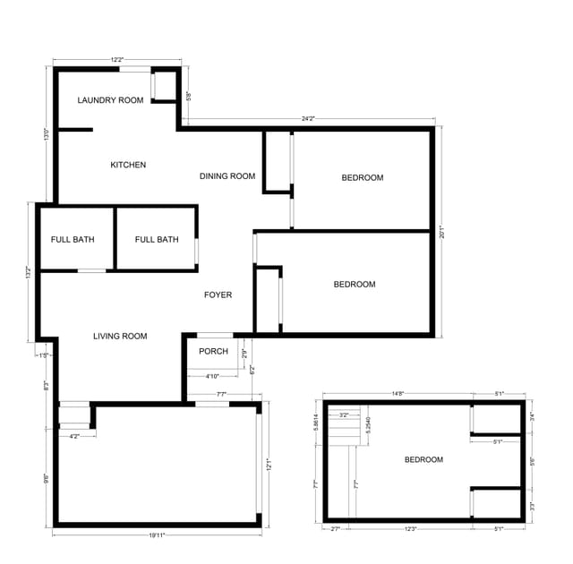 Floor plan for 3140 E 27th Street