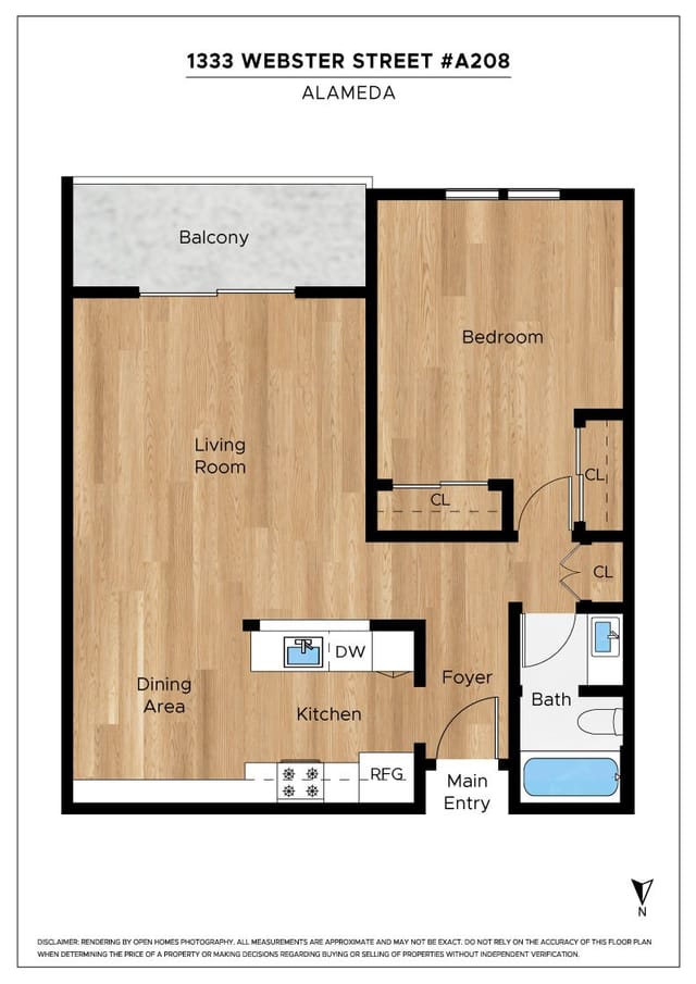 Floor plan for 1333 Webster Street A208