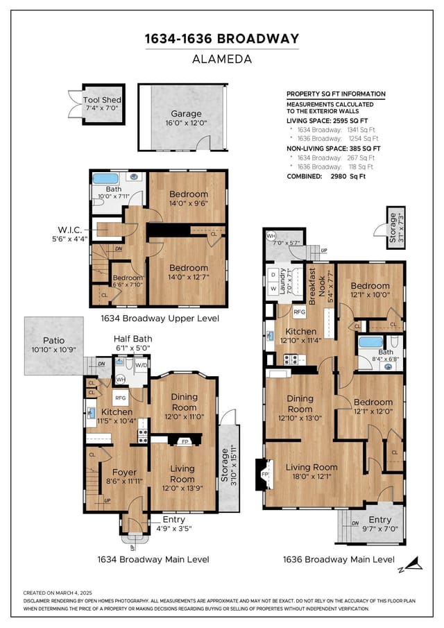 Floor plan for 1634-1636 Broadway