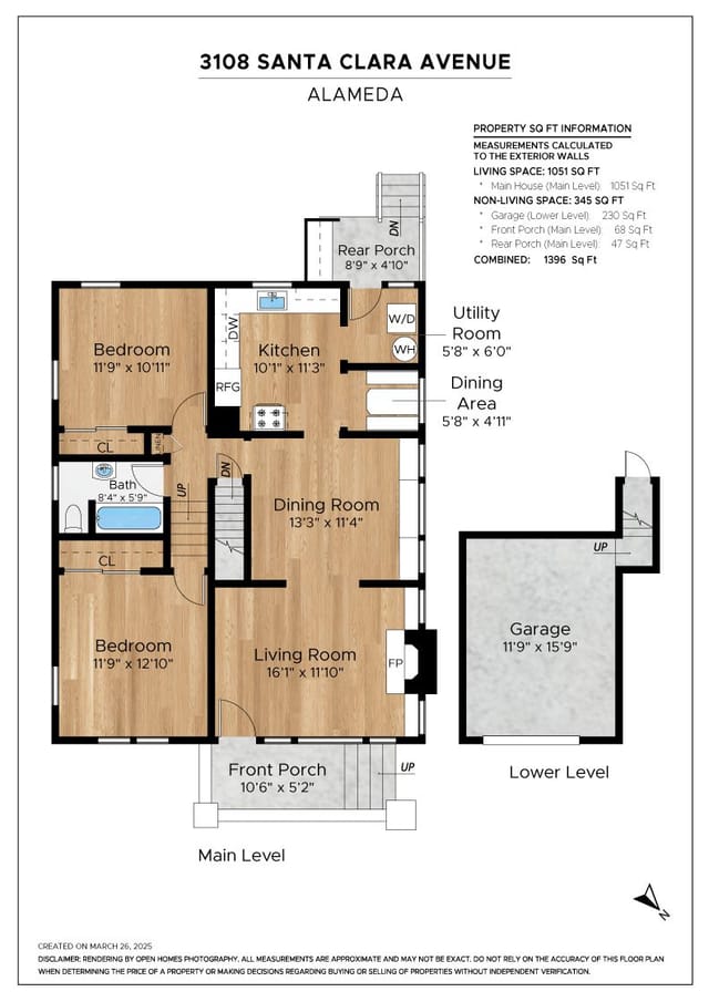 Floor plan for 3108 Santa Clara Avenue