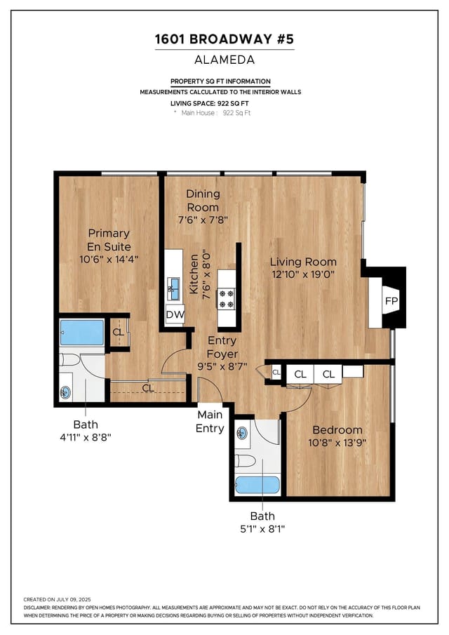 Floor plan for 1601 Broadway #5