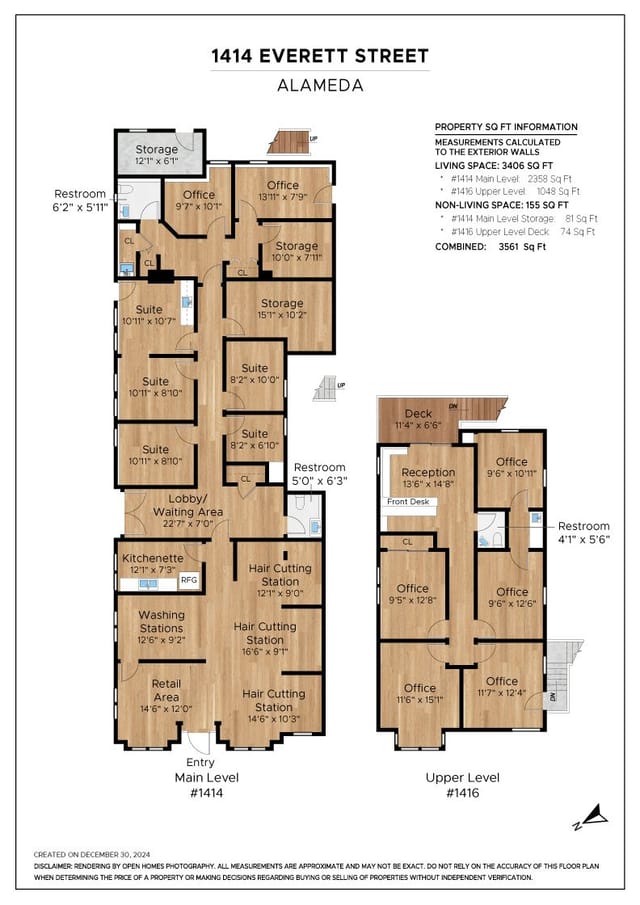 Floor plan for 1414-16 Everett Street