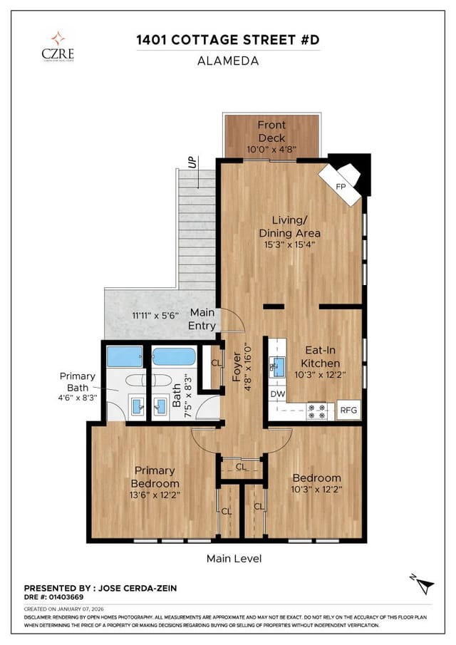 Floor plan for 1401 Cottage St #D