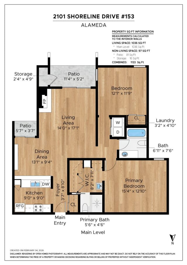 Floor plan for 2101 Shoreline Dr #153