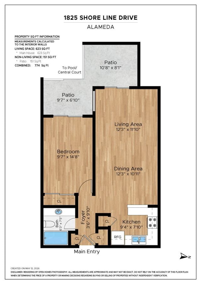 Floor plan for 1825 Shoreline Dr #108